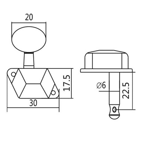 Image of Covered Gear Tuner Gold Right