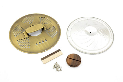 Image of 4-String Cigar Box Resonator Cone Kit Diamond Aged Brass