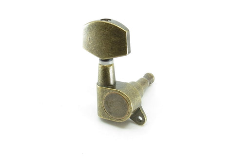 Image of Closed Gear Tuner Aged Brass Left