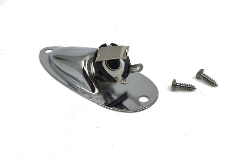 Image of Jack Plate 'Strat' Style Recessed Chrome