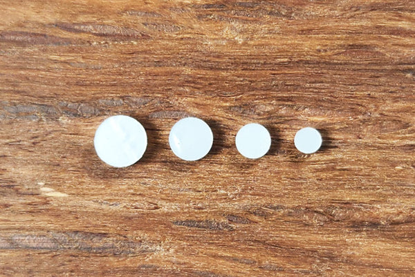 White Pearloid Plastic Inlay Dots | CBG Emporium – Cigar Box Guitar ...