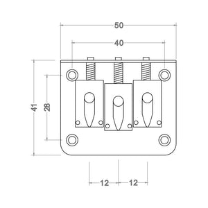 3-String Adjustable Bridge - Gold