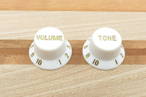 Strat Style Volume & Tone Knobs White