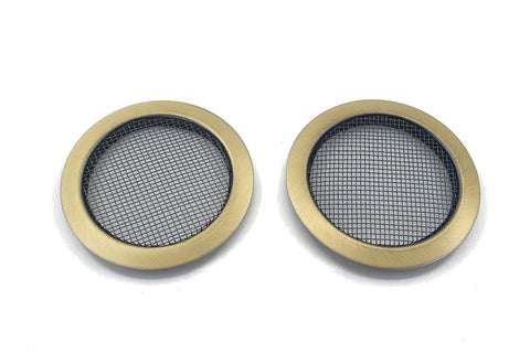 Image of Screened Soundhole Covers Large Aged Brass 2pk